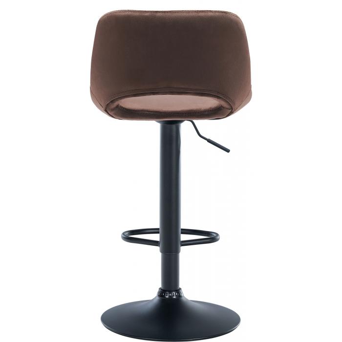 Barhocker HLO-CP243 Samt schwarz ~ braun