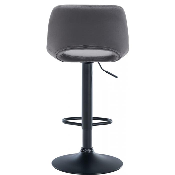 Barhocker HLO-CP243 Samt schwarz ~ dunkelgrau