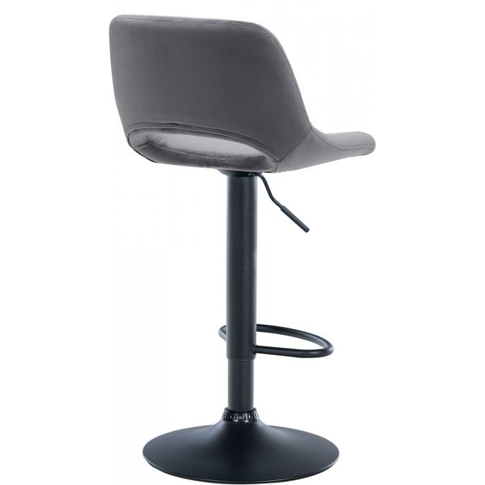 Barhocker HLO-CP243 Samt schwarz ~ dunkelgrau