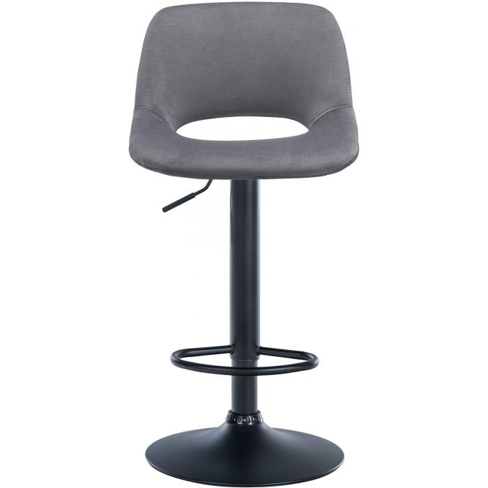Barhocker HLO-CP243 Samt schwarz ~ dunkelgrau