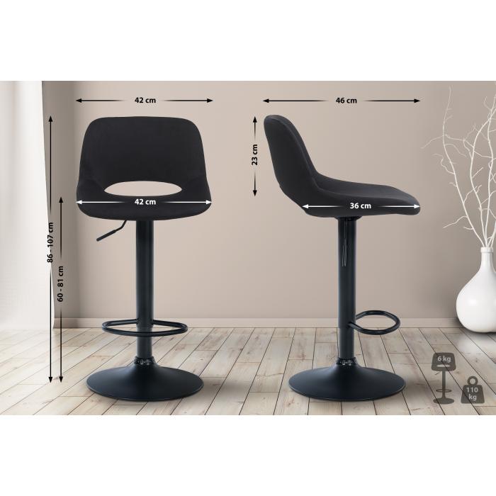 Barhocker HLO-CP243 Samt schwarz ~ schwarz