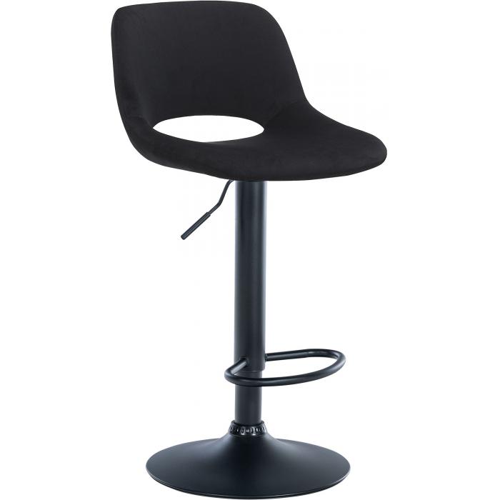Barhocker HLO-CP243 Samt schwarz ~ schwarz