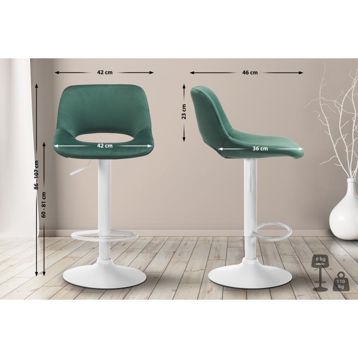 Barhocker HLO-CP243 Samt wei ~ grn