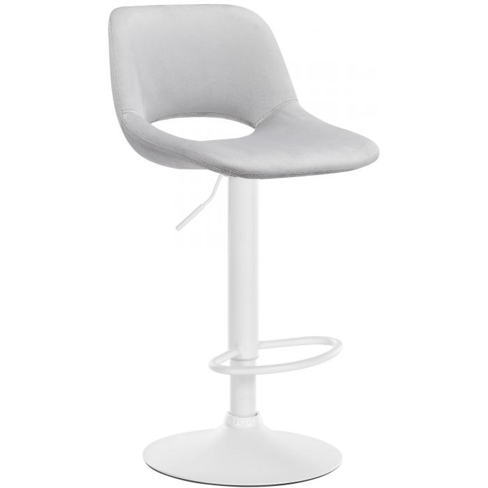 Barhocker HLO-CP243 Samt wei ~ hellgrau