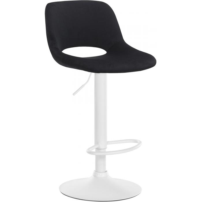 Barhocker HLO-CP243 Samt wei ~ schwarz