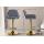Barhocker HLO-CP8 Gold Samt ~ dunkelgrau