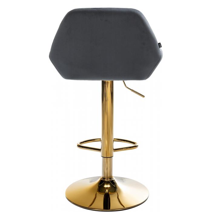 Barhocker HLO-CP8 Gold Samt ~ dunkelgrau
