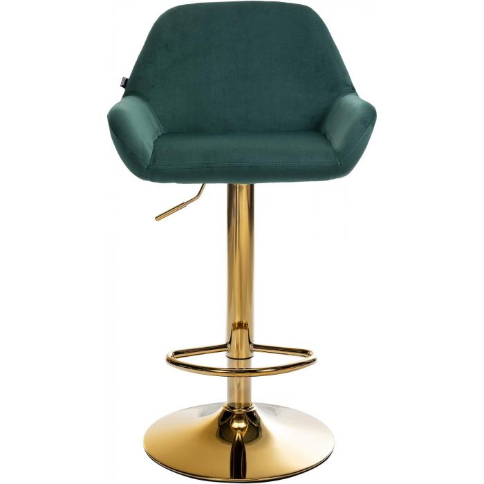 Barhocker HLO-CP8 Gold Samt ~ dunkelgrn