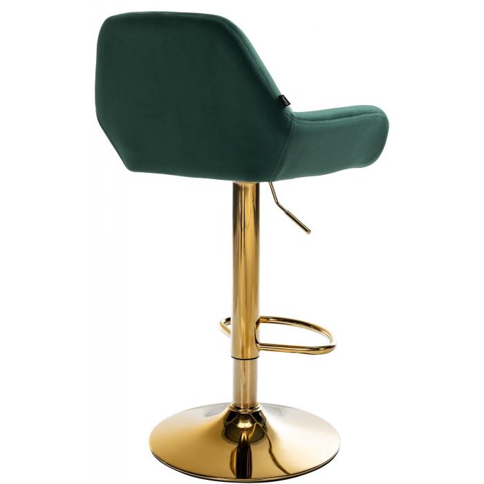 2er Set Barhocker HLO-CP8 Gold Samt ~ dunkelgrn