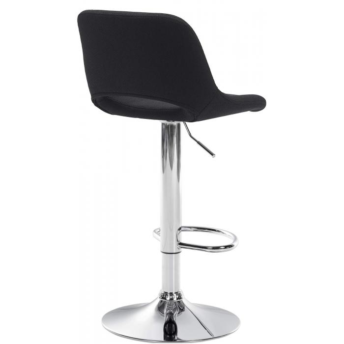 2er Set Barhocker HLO-CP244 Stoff chrom ~ schwarz