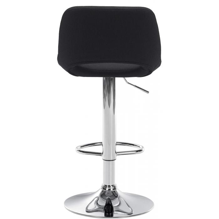 2er Set Barhocker HLO-CP244 Stoff chrom ~ schwarz