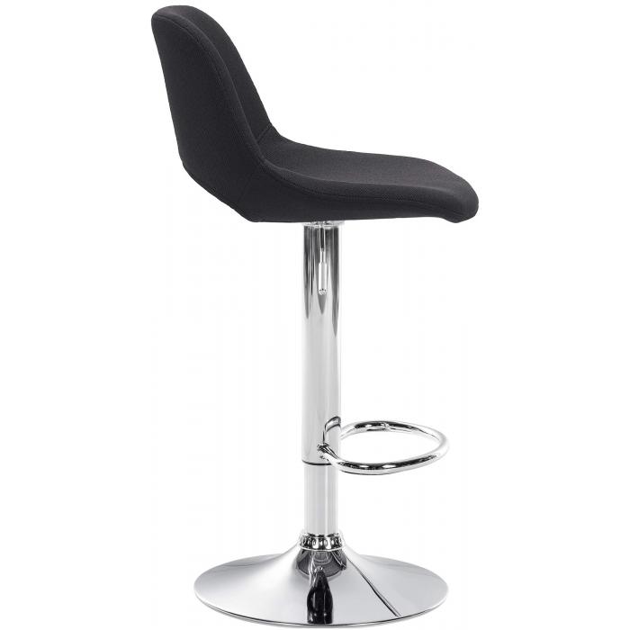 2er Set Barhocker HLO-CP244 Stoff chrom ~ schwarz