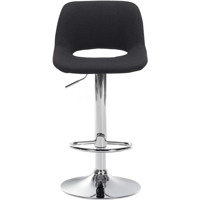 2er Set Barhocker HLO-CP244 Stoff chrom ~ schwarz