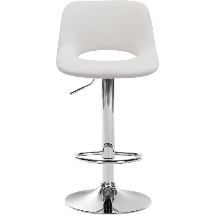 2er Set Barhocker HLO-CP243 Samt chrom ~ creme