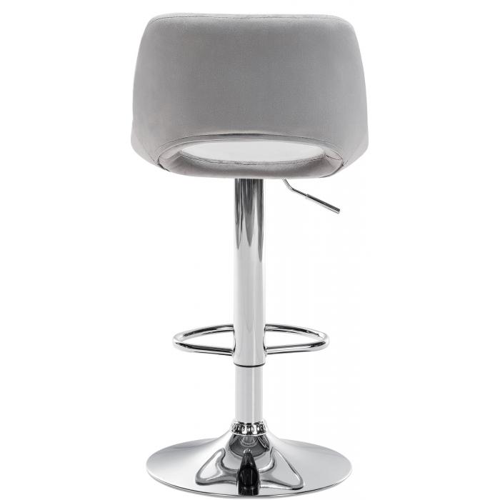 2er Set Barhocker HLO-CP243 Samt chrom ~ hellgrau
