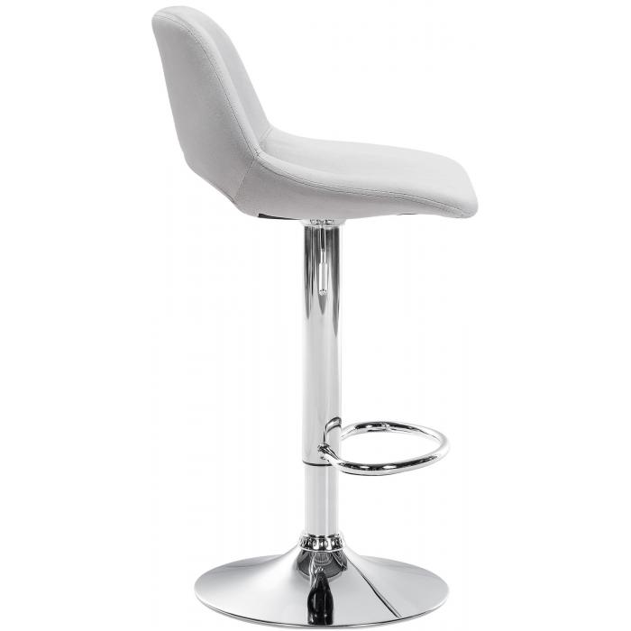 2er Set Barhocker HLO-CP243 Samt chrom ~ hellgrau