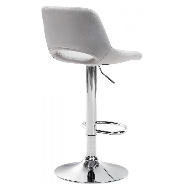 2er Set Barhocker HLO-CP243 Samt chrom ~ hellgrau