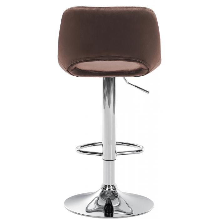 2er Set Barhocker HLO-CP243 Samt chrom ~ braun