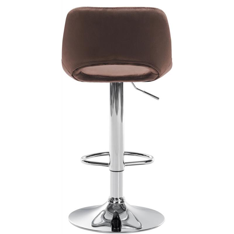 2er Set Barhocker HLO-CP243 Samt chrom ~ braun