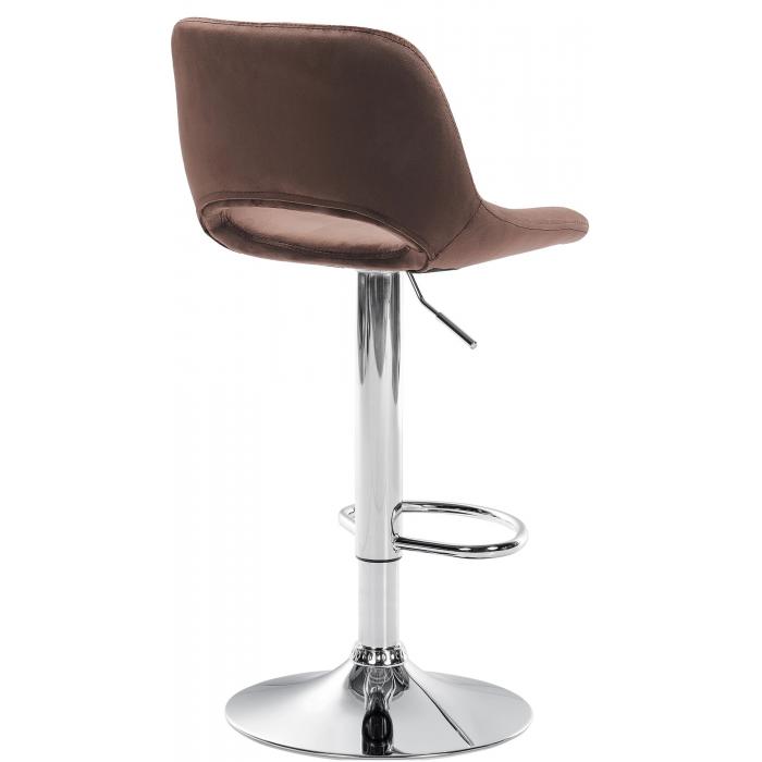 2er Set Barhocker HLO-CP243 Samt chrom ~ braun
