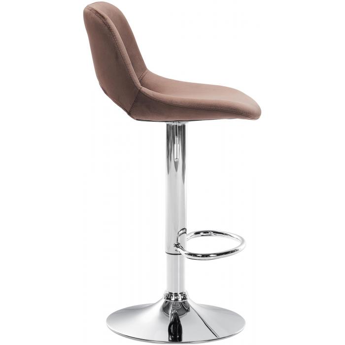 2er Set Barhocker HLO-CP243 Samt chrom ~ braun