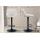 2er Set Barhocker HLO-CP243 Samt schwarz ~ creme