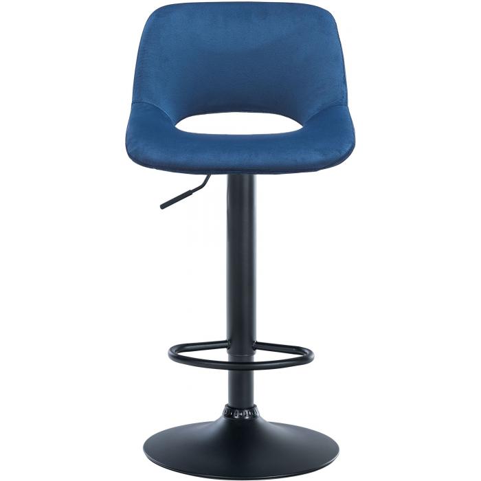 2er Set Barhocker HLO-CP243 Samt schwarz ~ blau