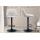 2er Set Barhocker HLO-CP243 Samt schwarz ~ hellgrau