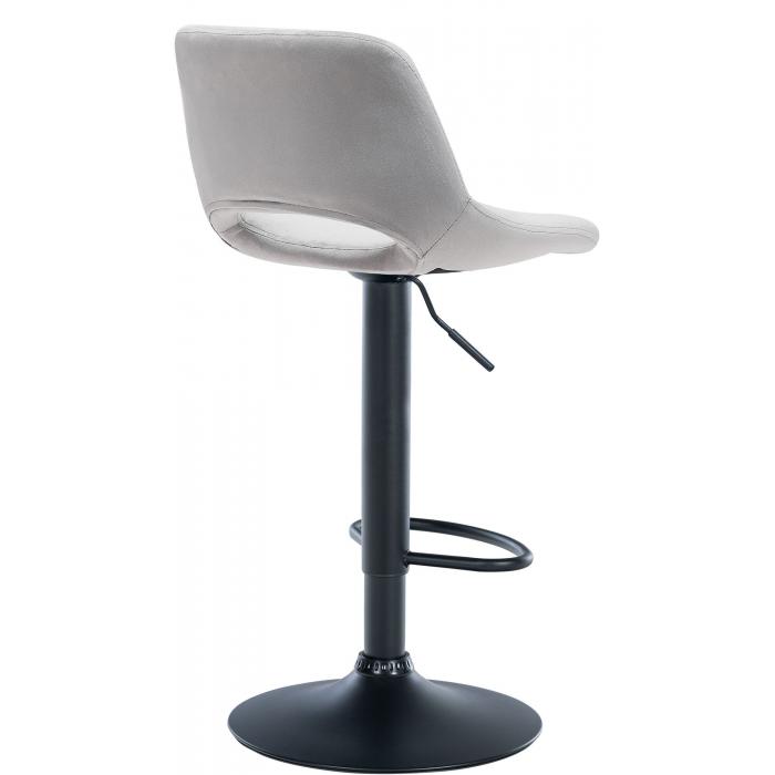 2er Set Barhocker HLO-CP243 Samt schwarz ~ hellgrau