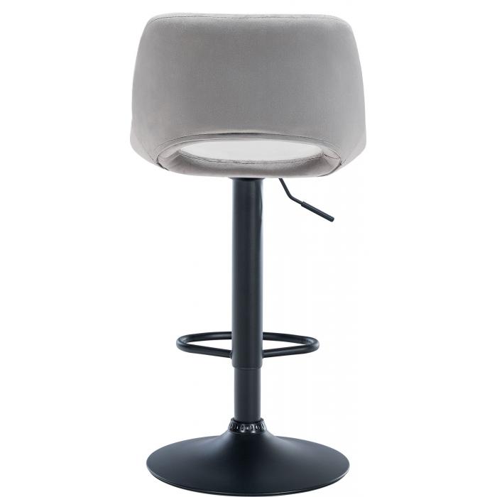 2er Set Barhocker HLO-CP243 Samt schwarz ~ hellgrau