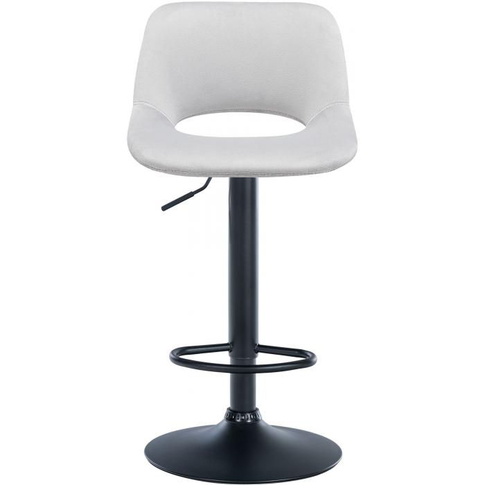 2er Set Barhocker HLO-CP243 Samt schwarz ~ hellgrau