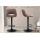 2er Set Barhocker HLO-CP243 Samt schwarz ~ braun