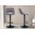 2er Set Barhocker HLO-CP243 Samt schwarz ~ dunkelgrau