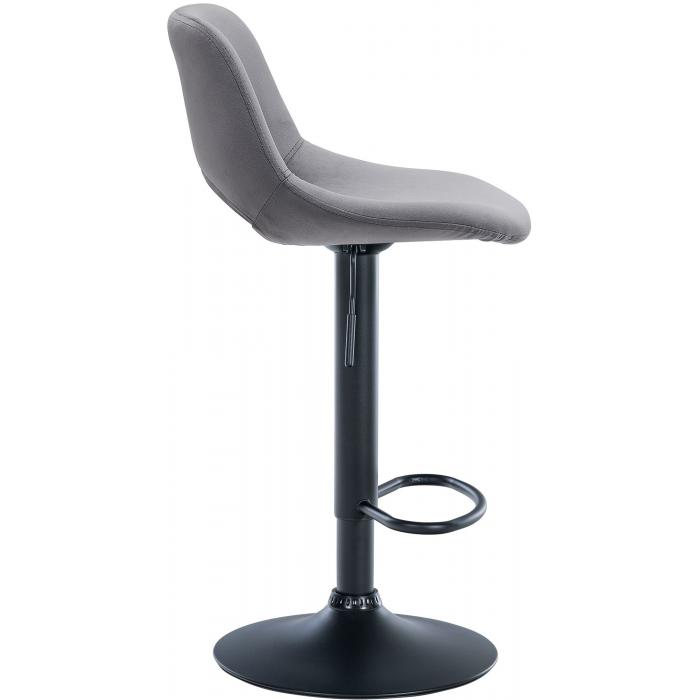 2er Set Barhocker HLO-CP243 Samt schwarz ~ dunkelgrau