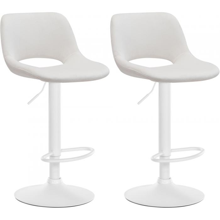 2er Set Barhocker HLO-CP243 Samt wei ~ creme