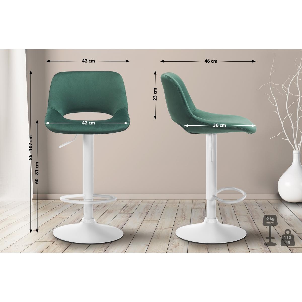 2er Set Barhocker HLO-CP243 Samt wei ~ grn
