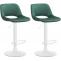 2er Set Barhocker HLO-CP243 Samt wei ~ grn