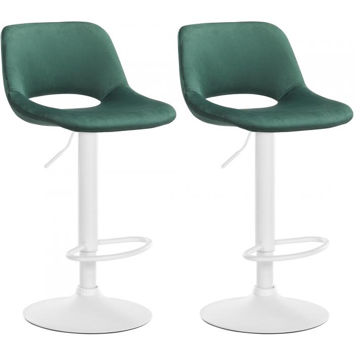 2er Set Barhocker HLO-CP243 Samt wei ~ grn