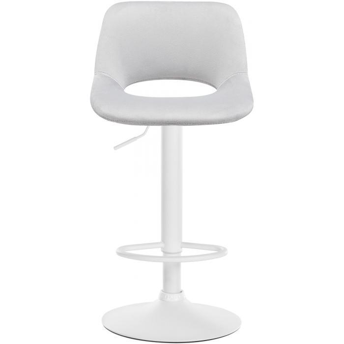 2er Set Barhocker HLO-CP243 Samt wei ~ hellgrau