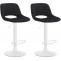 2er Set Barhocker HLO-CP243 Samt wei ~ schwarz
