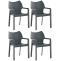 4er Set Stuhl HLO-CP55 ~ dunkelgrau