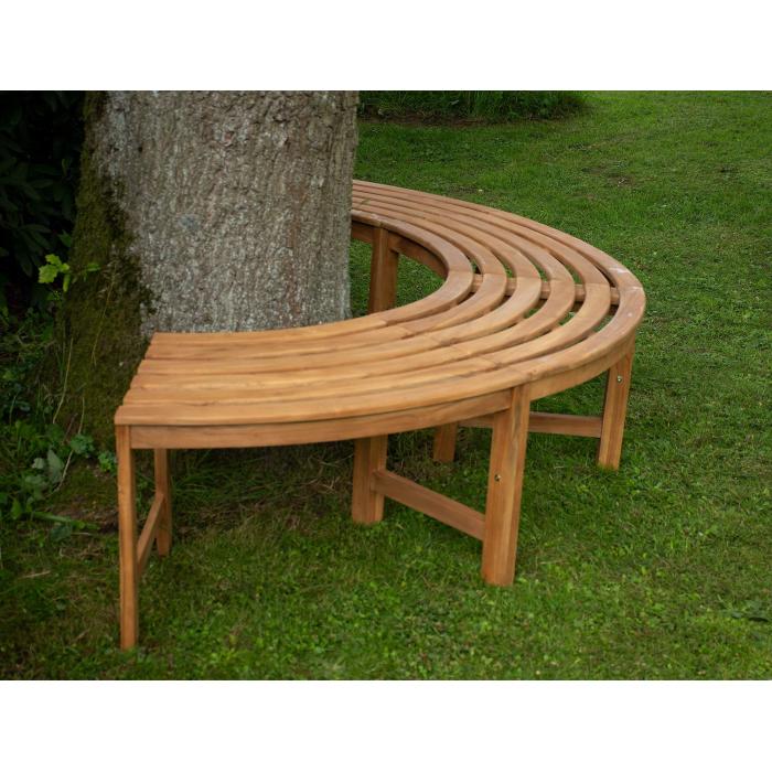 Baumbank CP474, Gartenbank Rundbank Holzbank, halbrund, 206cm ~ ohne Rckenlehne