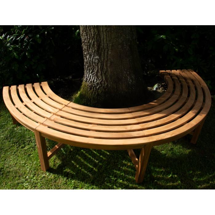 Baumbank CP474, Gartenbank Rundbank Holzbank, halbrund, 206cm ~ ohne Rckenlehne