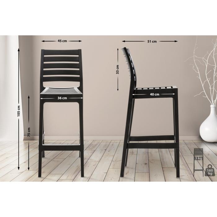 4er Set Barhocker HLO-CP59 ~ schwarz
