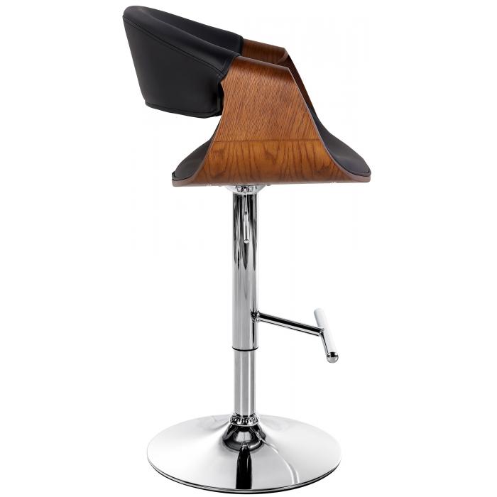 Barhocker HLO-CP257 Kunstleder Eiche ~ schwarz