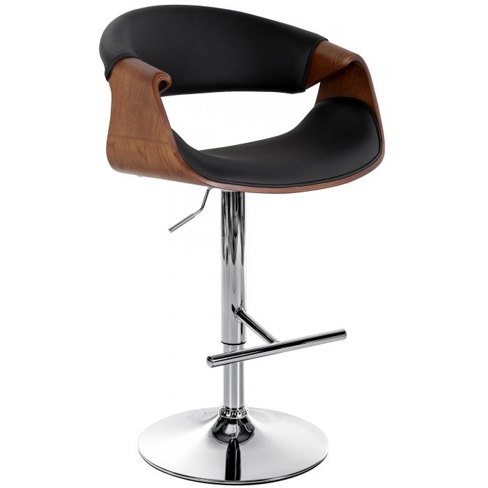 Barhocker HLO-CP257 Kunstleder Eiche ~ schwarz