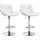 2er Set Barhocker HLO-CP302 Kunstleder chrom ~ wei