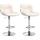 2er Set Barhocker HLO-CP302 Kunstleder chrom ~ creme