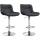 2er Set Barhocker HLO-CP302 Kunstleder chrom ~ schwarz
