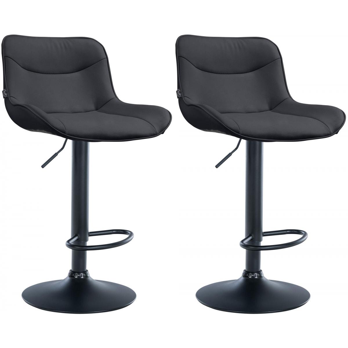 2er Set Barhocker HLO-CP302 Kunstleder schwarz ~ schwarz